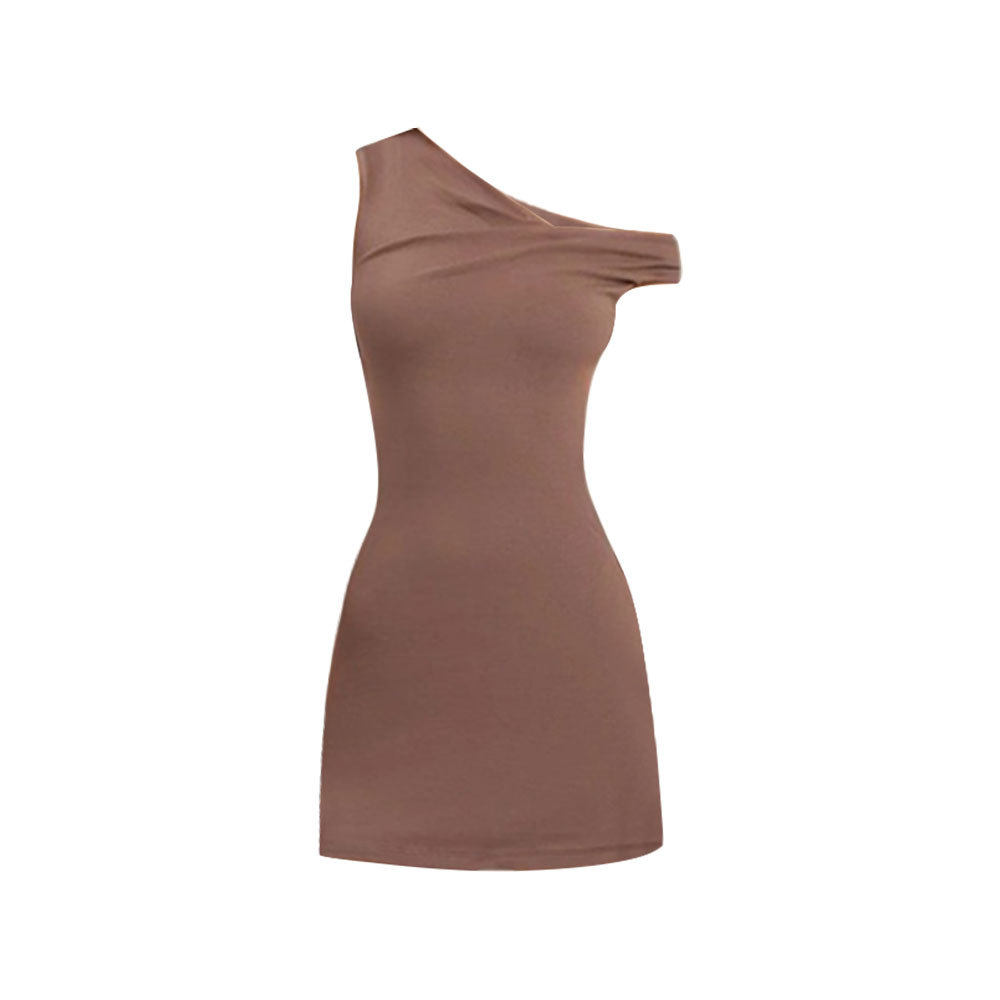 Off Shoulder Mini Dress Elegant Asymmetrical Neckline Summer Style Trendy Design Wholesale Available