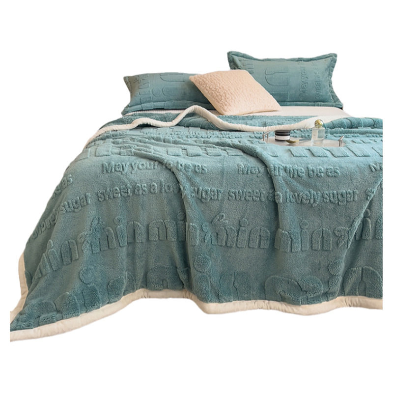Thickened Winter Coral Fleece Blanket for Nap, Office Air Conditioning Sofa Cover, Student Dormitory Small Quilt Shawl