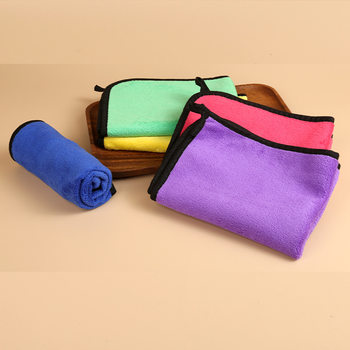 Car Wash Towel Double-Sided Coral Velvet Fine Fiber Thickened Car Wipe Towel Square Towel Cleaning Rag Lint-Free Car Wipe Towel