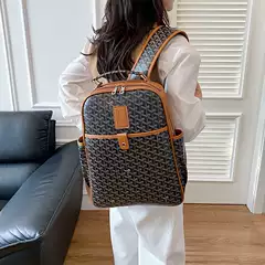 Cross-Border Fashion Printed Goya Backpack Women's Bag Casual Large Capacity Soft Leather Women's Bag New Style Travel Backpack