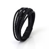 Cross-border popular PU leather rope woven bracelet men's personality temperament bracelet alloy magnetic buckle bracelet ethnic style jewelry