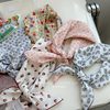 Self-retaining soft square scarf floral polled cotton and linen scarf decorative headscarf literary retro small fresh ins waist flower
