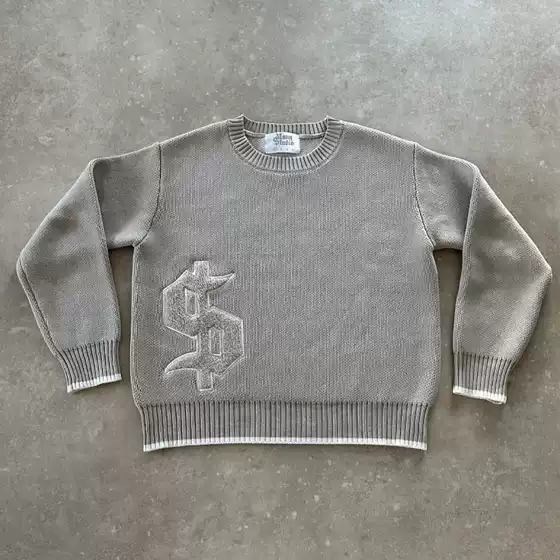 European and American Cross-Border 2025 New Trendy Knitwear Men's Autumn and Winter Embroidered Pattern High Street Knitwear Harajuku Round Neck Top