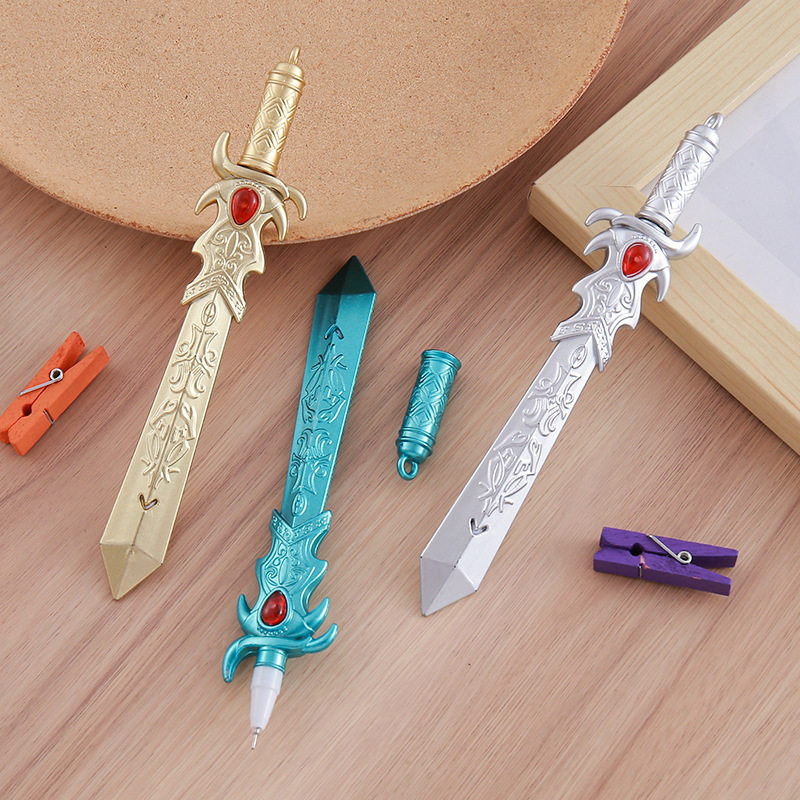 Weapon Pen Gem Sword Gel Pen Creative Stationery Student Prize Gift Writing Tool Water Pen Sign Pen