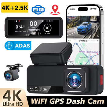 New Product 4K High-Definition Night Vision Driving Recorder with Front and Rear Dual Recording Wifi Interconnection 3.2inch Gps Track Asds Early Warning