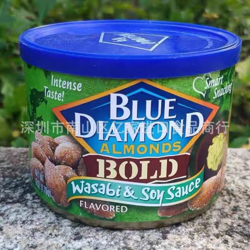 Internet Celebrity Recommends American Blue Diamond Shellless Almonds Imported from California Nut Badam Snacks Mustard Soy Sauce 170g