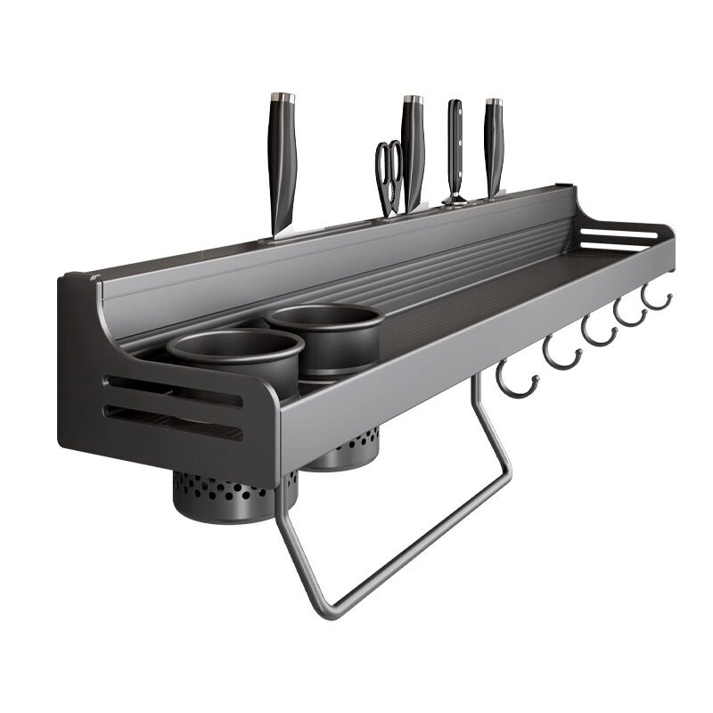 Kitchen Storage Rack Punch-free Household Wall-mounted Storage Integrated Multi-functional Supplies Daquan Seasoning Chopsticks Cage Knife Holder
