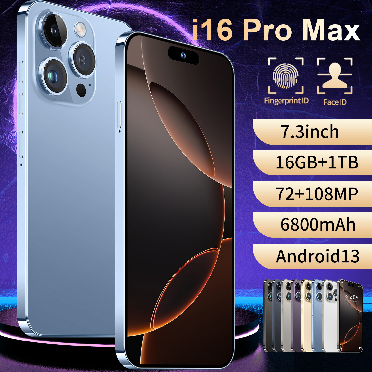 2025 new cross-border mobile phone I16 ProMax 5G global smar...
