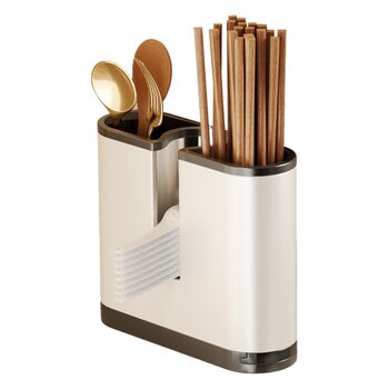 White chopsticks holder punch-free wall-mounted draining spoon household multi-functional kitchen knife holder chopsticks cage storage box