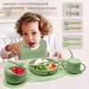 Cross-border hot silicone round plate baby food supplement bowl silicone plate food grade children's silicone plate placemat