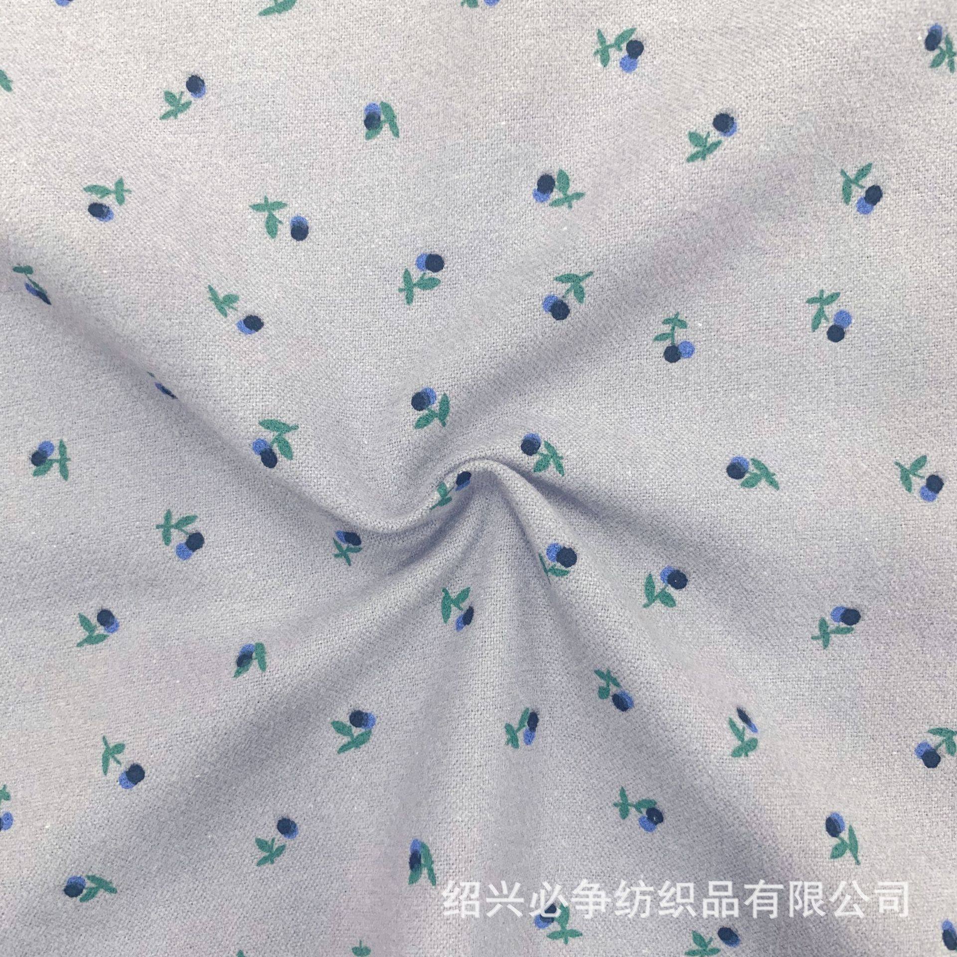 Cotton flannel printing fabric cute small flower autumn and winter sauce children's shirt doll shirt dress fabric