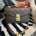 Monogram solid color messenger bag