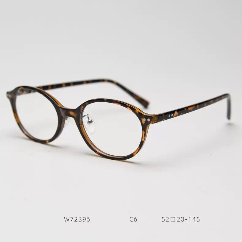 72396 glasses oval nerd TR90 frame tortoise shell ultra-light Korean style retro old money style without makeup anti-blue light