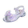 Children's and Girls' Sandals Princess Kloomi Crystal Shoes Little Girl's 2025 Summer New Soft Sole Fashion Show Shoes
