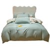 Solid Color Washed Silk Bed Sheet Four-piece Set Ice Silk Summer Cool Quilt Cover Student Dormitory Bed Three-piece Set