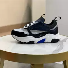 Guangzhou Genuine Leather Women's Dad Shoes New Style Thick-Soled Breathable Comfortable Running Shoes Versatile Sneakers