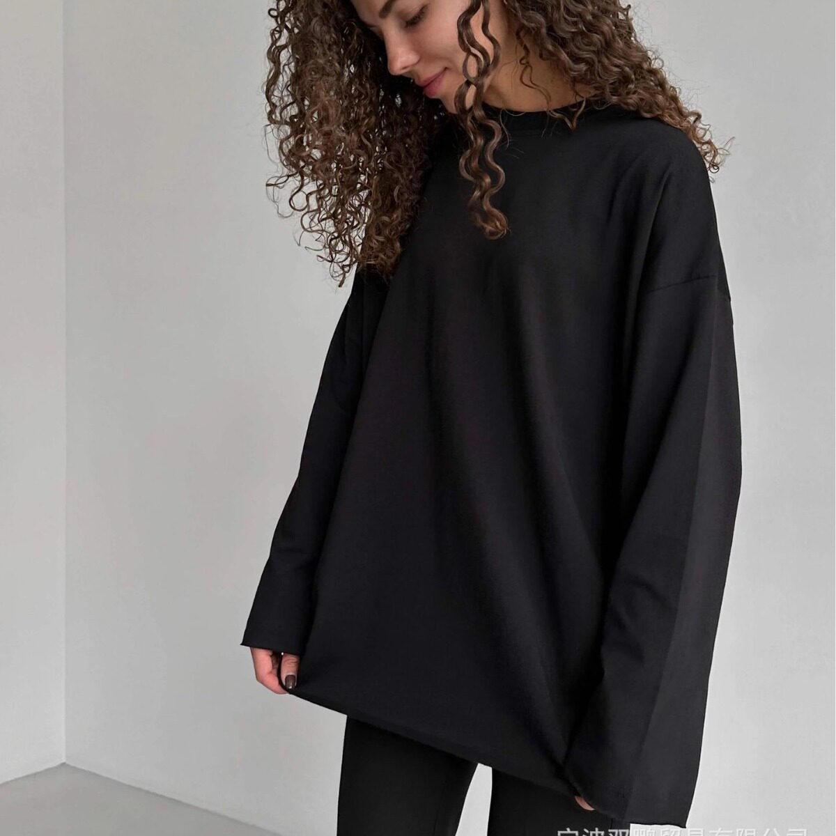 Womens Loose Fit Long Sleeve T Shirt 100 Cotton Distressed Design Casual Style Perfect for Spring and Autumn