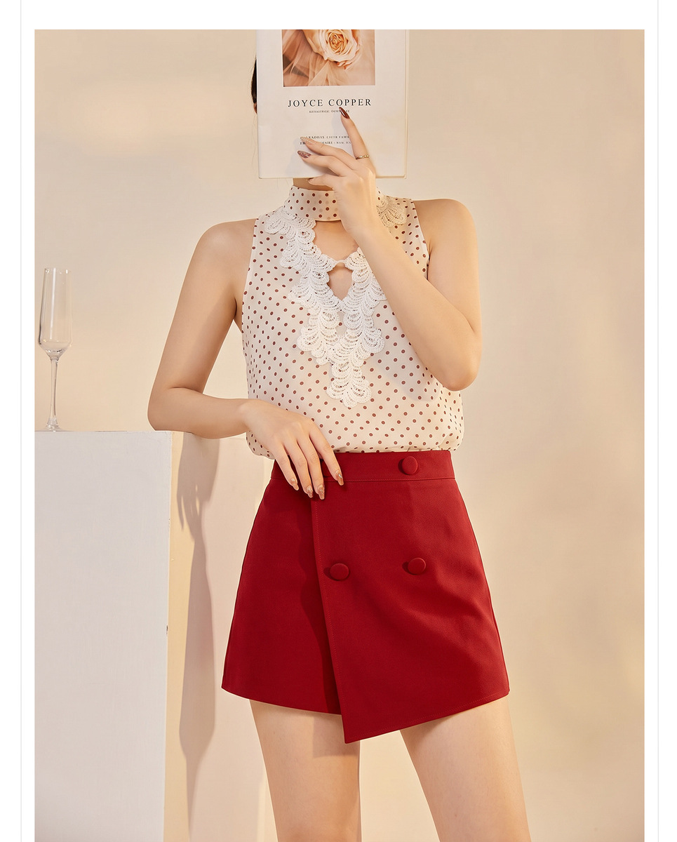 Bộ áo ba lỗ in họa tiết hoa phối chân váy hoặc quần short dáng dài thanh lịch — Áo ba lỗ, Quần short, Chân váy, Bộ đồ [áo ba lỗ + quần short]