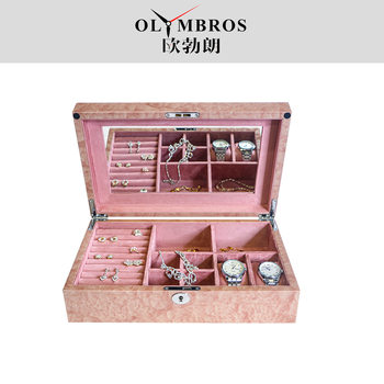 Divided Jewelry Storage Box, Solid Wood Packaging, Luxurious Women's Necklace and Earrings Gift Jewelry Box, Watch Box