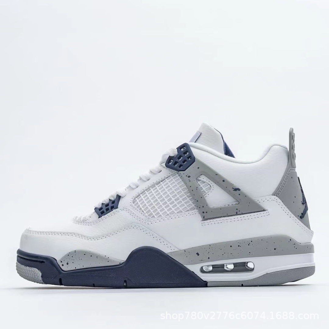 Putian AJ4 basketball shoes black cat hot lava white Oreo university blue white cement black red thunder Joe 4 sports shoes