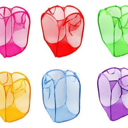 New foldable laundry basket solid color mesh breathable dirty clothes basket toy sundries storage basket strength manufacturers wholesale