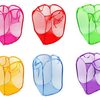 New foldable laundry basket solid color mesh breathable dirty clothes basket toy sundries storage basket strength manufacturers wholesale