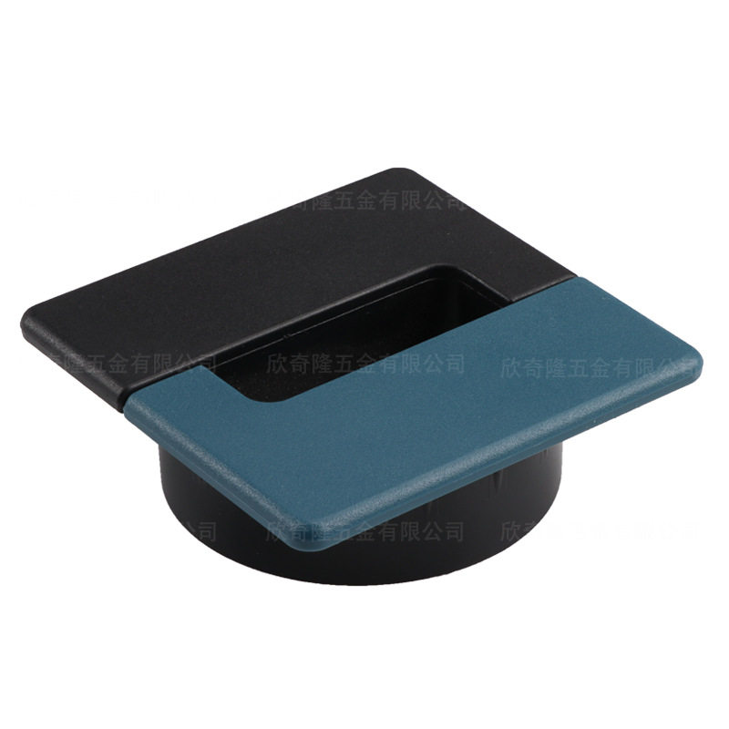 塑料正方形双色穿线盒办公电脑桌面装饰线孔盖板圆孔走线盒过线盒