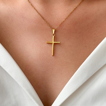 Amazon European and American New Cross Simple Necklace Niche Retro Women's Collarbone Chain Fashion Commuter Jewelry