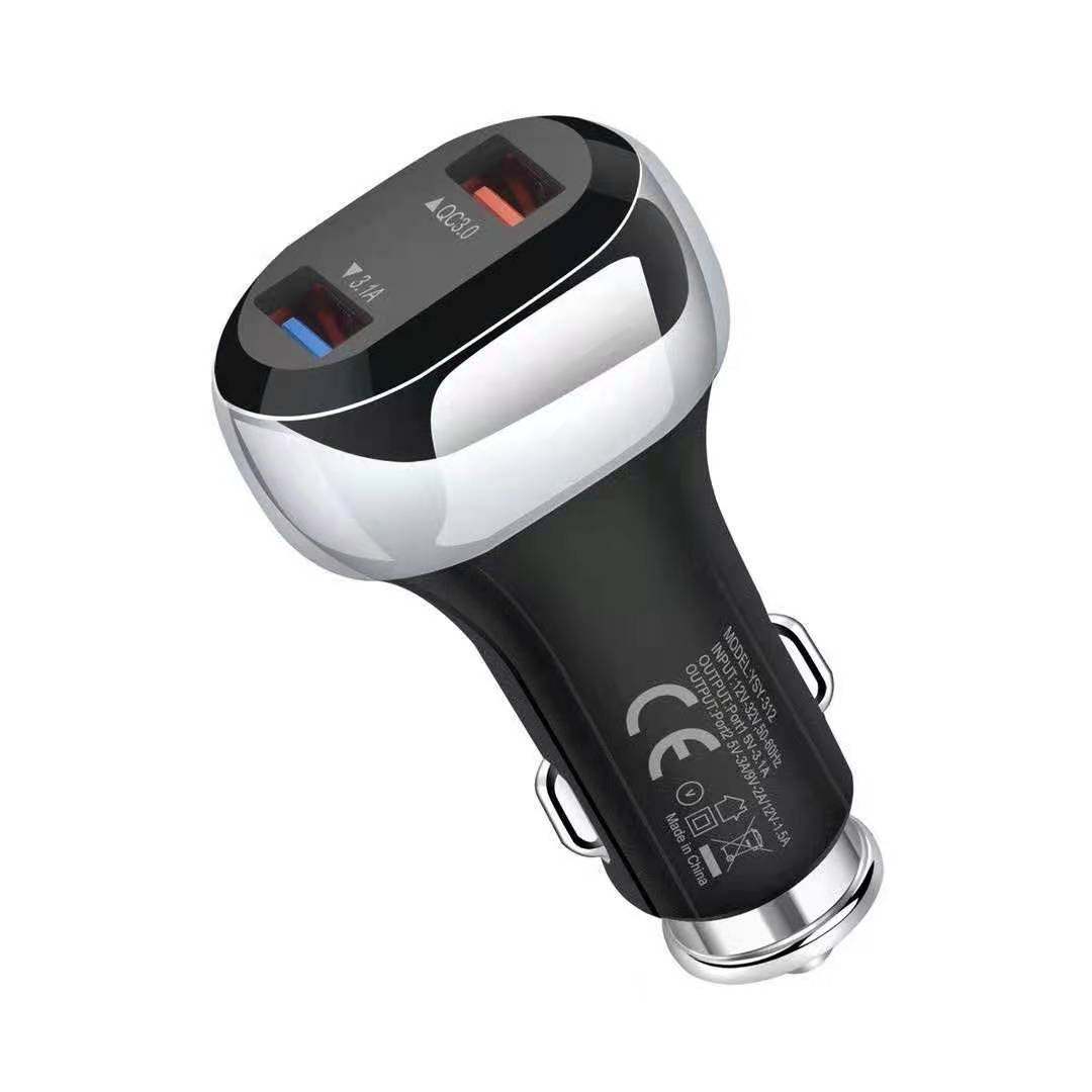Car charger fast charging one drag two qc3.0 cigarette lighter conversion plug car Universal usb fast car charger