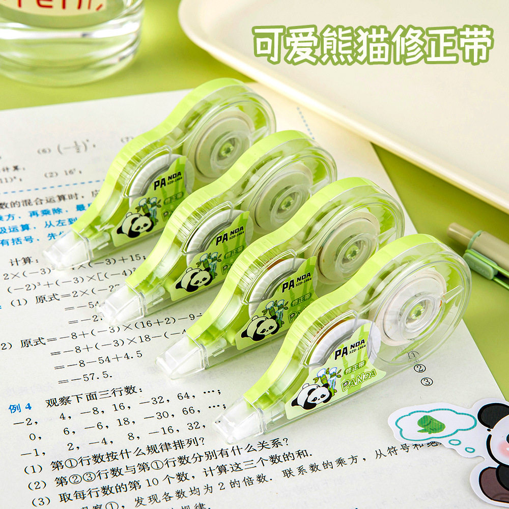 Cute Cartoon Panda Correction Tape Students High Color Transparent Film Modification Correction Learning Stationery Small Gifts