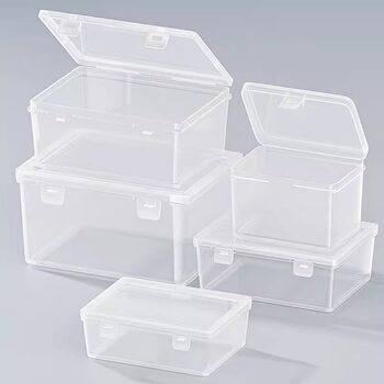 Small Storage Box with Lid Flip-Top Plastic Dust-Proof Stationery Card Data Cable Storage Sundry Transparent Small Box