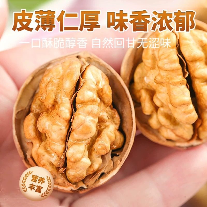 New Walnut Available Xinjiang Paper-Skinned Walnut Large Kernels Original Color Hand-Popped Aksu Thin-Skinned 185 Raw Walnuts