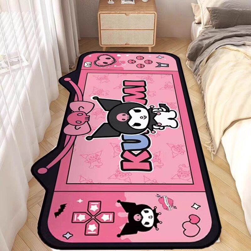 Cartoon Kuromi Carpet Home Bedroom Bedside Decorative Blanket Stain-Resistant and Easy to Care for Bay Window Insulation Mat Ready for Sale