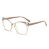 Color matching cat eye women's glasses frame TR90 anti-blue light plain glasses European and American ins Internet celebrity same style optical glasses frame