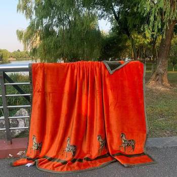 Wholesale double-layer thickened AB version of light luxury wind warm Faleirong air conditioning blanket composite carpet gift generation hair