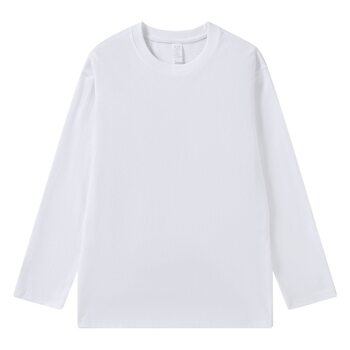 260g heavy combed cotton round neck long sleeve T-shirt sweater men's and women's same solid color bottoming autumn clothes drop shoulder loose