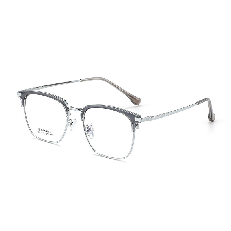 Trendy and Fashionable Eyebrow Frame Glasses for Men, Retro Half-Frame Myopia Glasses Frame, High-Quality Frames, Danyang Glasses Wholesale