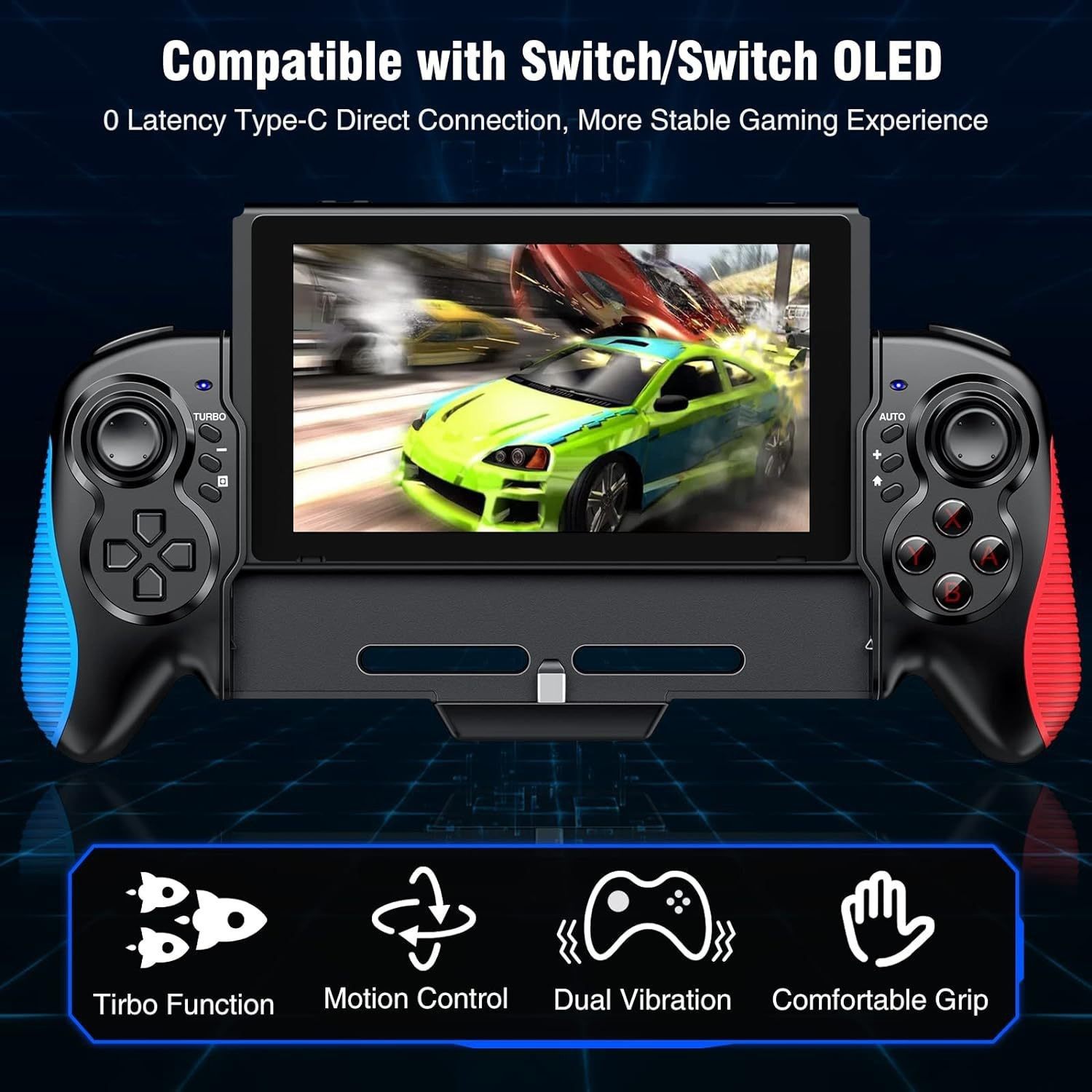 Switch Game Controller Direct Plug-In Controller with 6-Axis Somatosensory Burst Function Switch Wired Controller