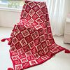 Wedding Blanket, Red Blanket, Sofa Blanket, Gift Box for Newlyweds, Knitted Wedding Room Decoration