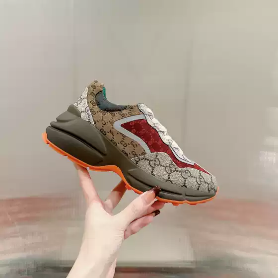 Foreign Trade Mickey Strawberry Dad Shoes for Women, Thick-Soled, Non-Slip, Height-Increasing, Versatile Casual Couple Genuine Leather Sports White Shoes for Men