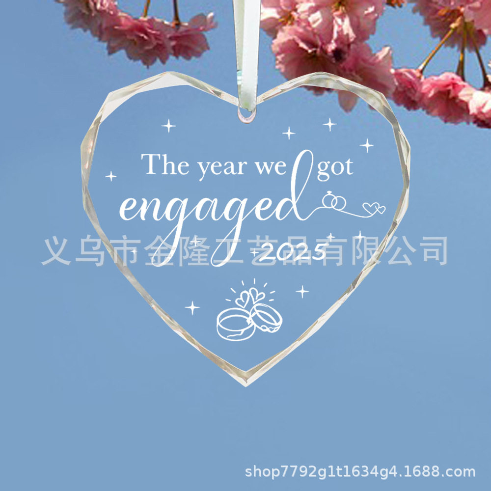 Cross-Border Couple Wedding Gift Transparent Acrylic Flat Jewelry Newlyweds Blessing Beautiful Marriage Commemorative Gift