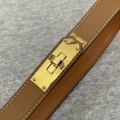Gold buckle + two layers of khaki leather
