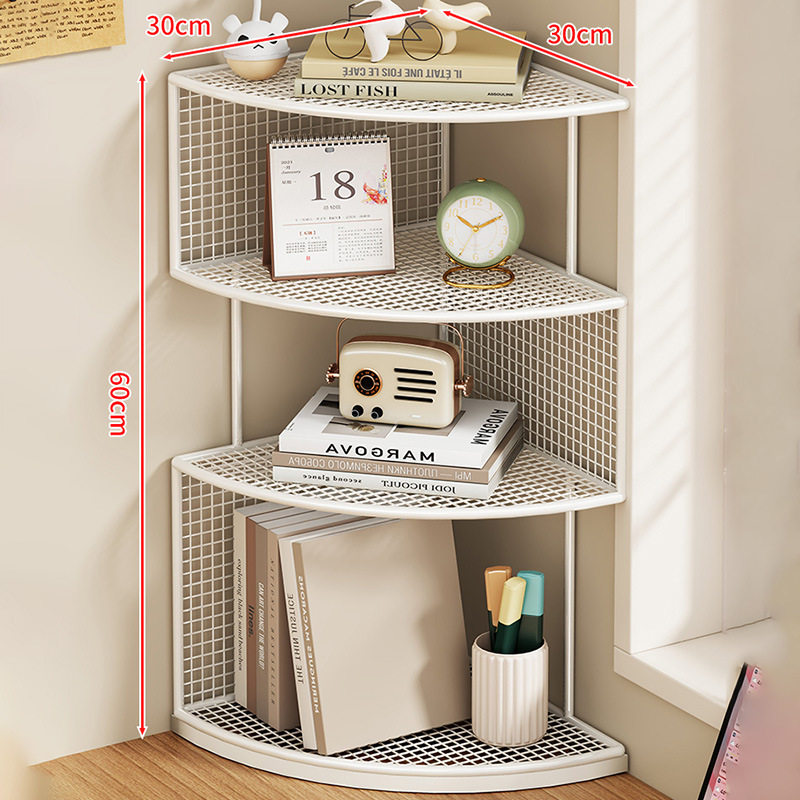 办公室桌上转角置物架书桌拐角多层收纳架子工位墙角小型三角书柜