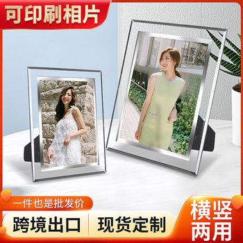 Crystal Glass 6inch A4 Photo Frame Table High-End 8-Inch 5inch 10inch Advertising Photo Frame Photo Empty Frame Customization