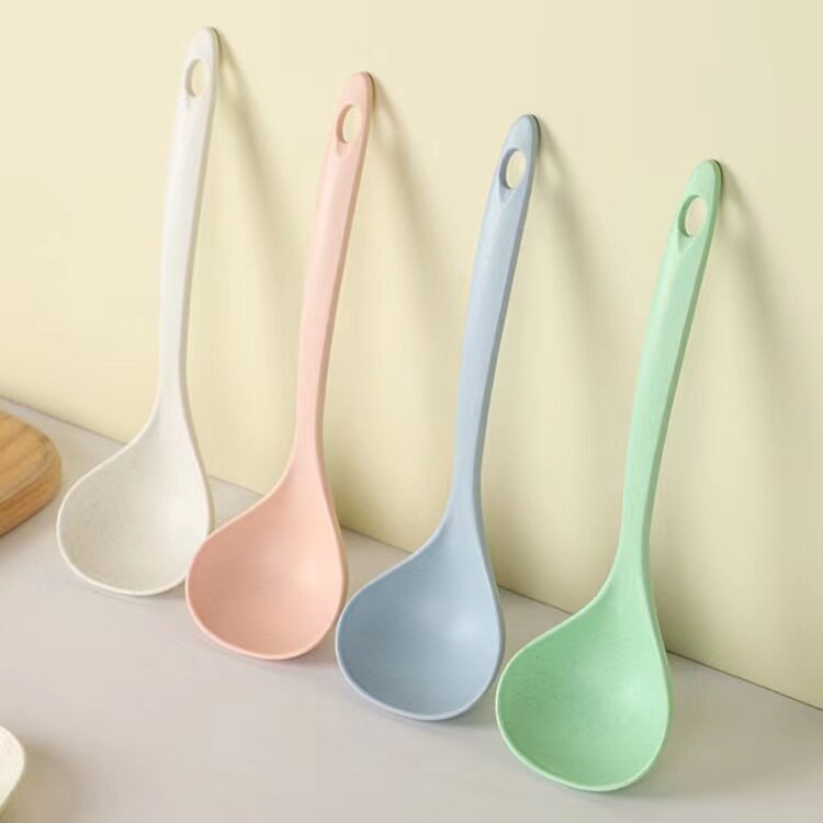 Wheat straw soup spoon household long handle high temperature resistant soup porridge spoon Kitchen kitchenware porridge spoon plastic spoon wholesale