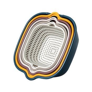 Double-Layer Kitchen Sink Drain Basket Hot Pot Platter Vegetable Washing Basket Home Living Room Plastic Fruit Basin Washing Fruit Tray