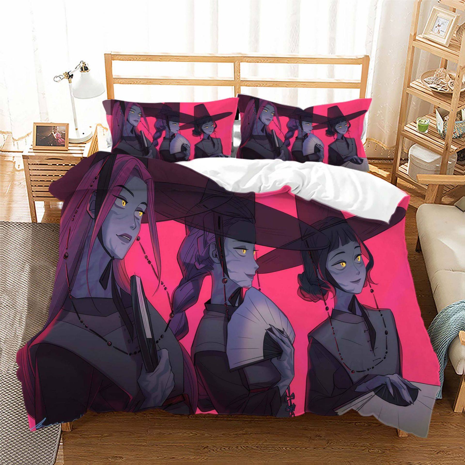 Hunter Girl Group Series 3D Digital Printing Three-Piece Set Cross-Border Amazon Wholesale Bedding One-Piece Dropshipping