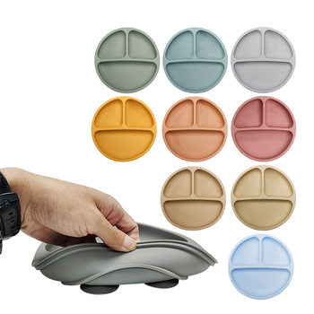Children's Feeding Tableware Food Grade Silicone Baby Food Supplemental Suction Bowl High Temperature Resistance Drop-resistant Silicone Baby 4 Suction Cup
