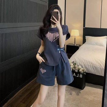 Cross-border foreign trade wholesale new Chinese short sleeve shorts suit women's summer fashion western style sports leisure two-piece women