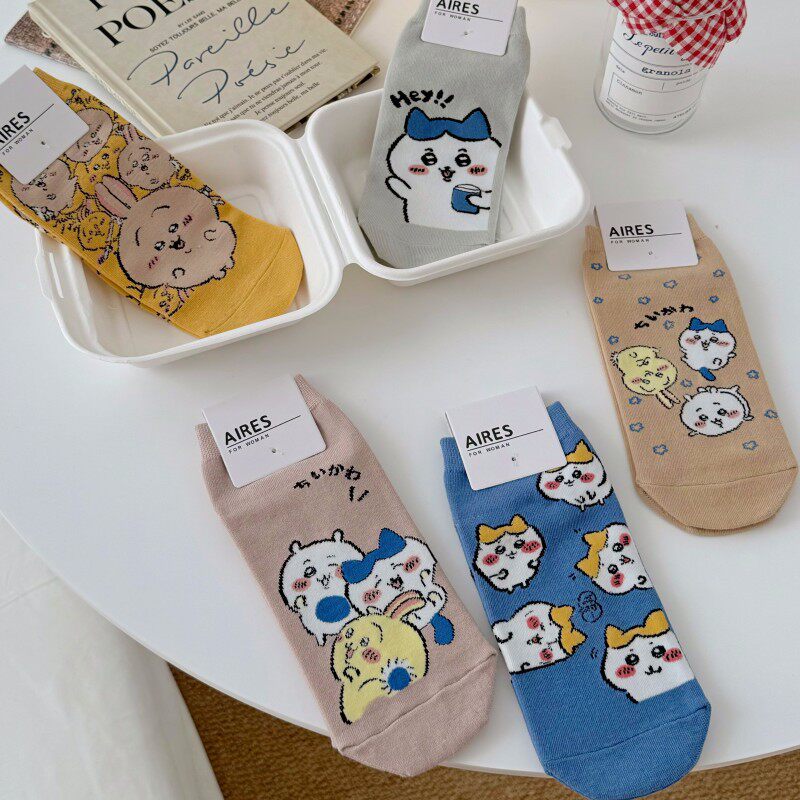 socks for women spring and autumn thin breathable fruit sock...